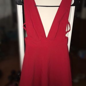 Tobi XS red plunging dress worn once